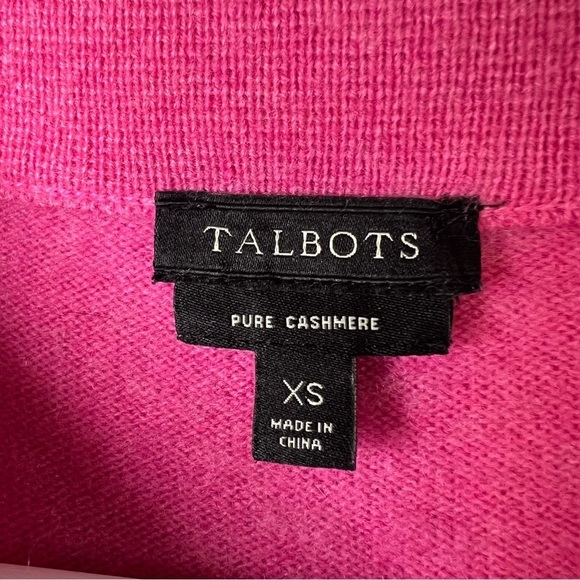 Talbots Women's Mock Neck 100% Cashmere Sweater Long Pink Sz XS Barbie - Picture 5 of 7